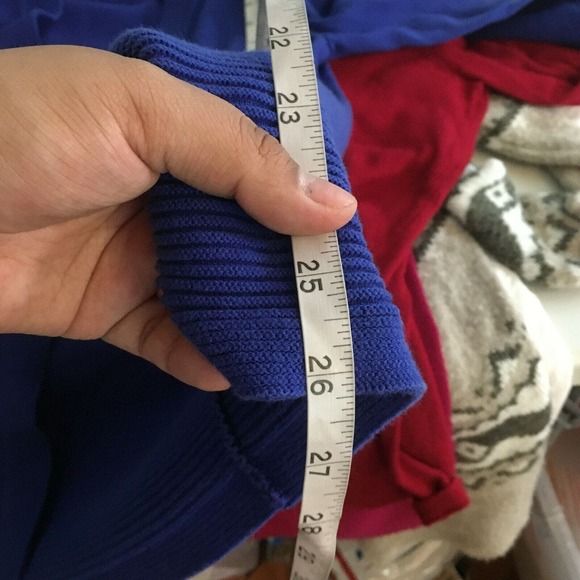 Talbots Cardigan Womens Sz Petite Blue Cotton Open Front Knit Sweater - Picture 8 of 8